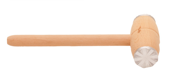 Wooden hammer with double aluminum end