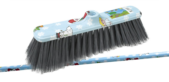 Room broom with handle